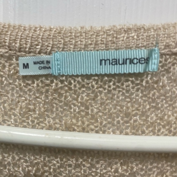 Maurices Crochet Sleeveless Cardigan Duster Size M Open Front Beige
B61b - Picture 3 of 5